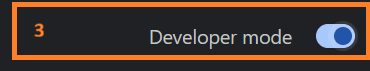 The «Developer mode» switch in the top-right corner of the extensions page, turned on